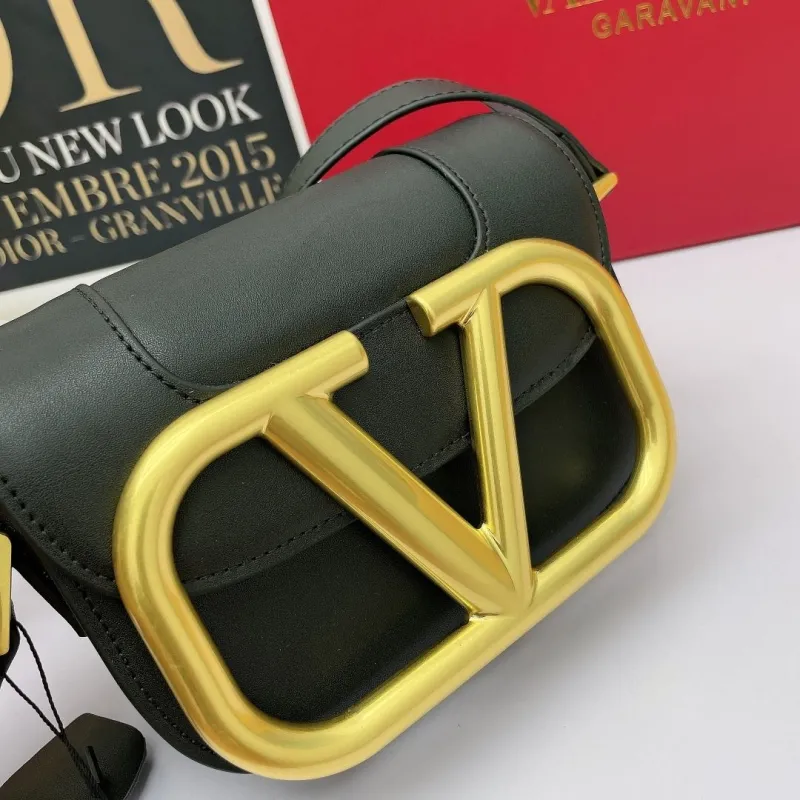 Valentino Garavani Black Leather Crossbody Bag - Image 5