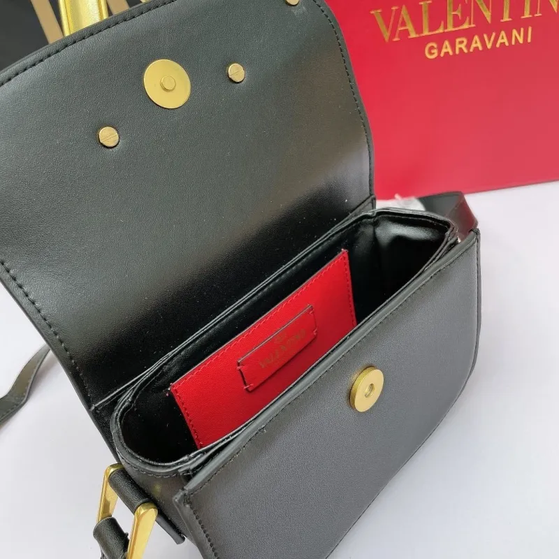 Valentino Garavani Black Leather Crossbody Bag - Image 7