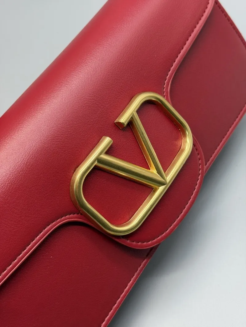 Valentino Red Leather Shoulder Satchel Bag - Image 4