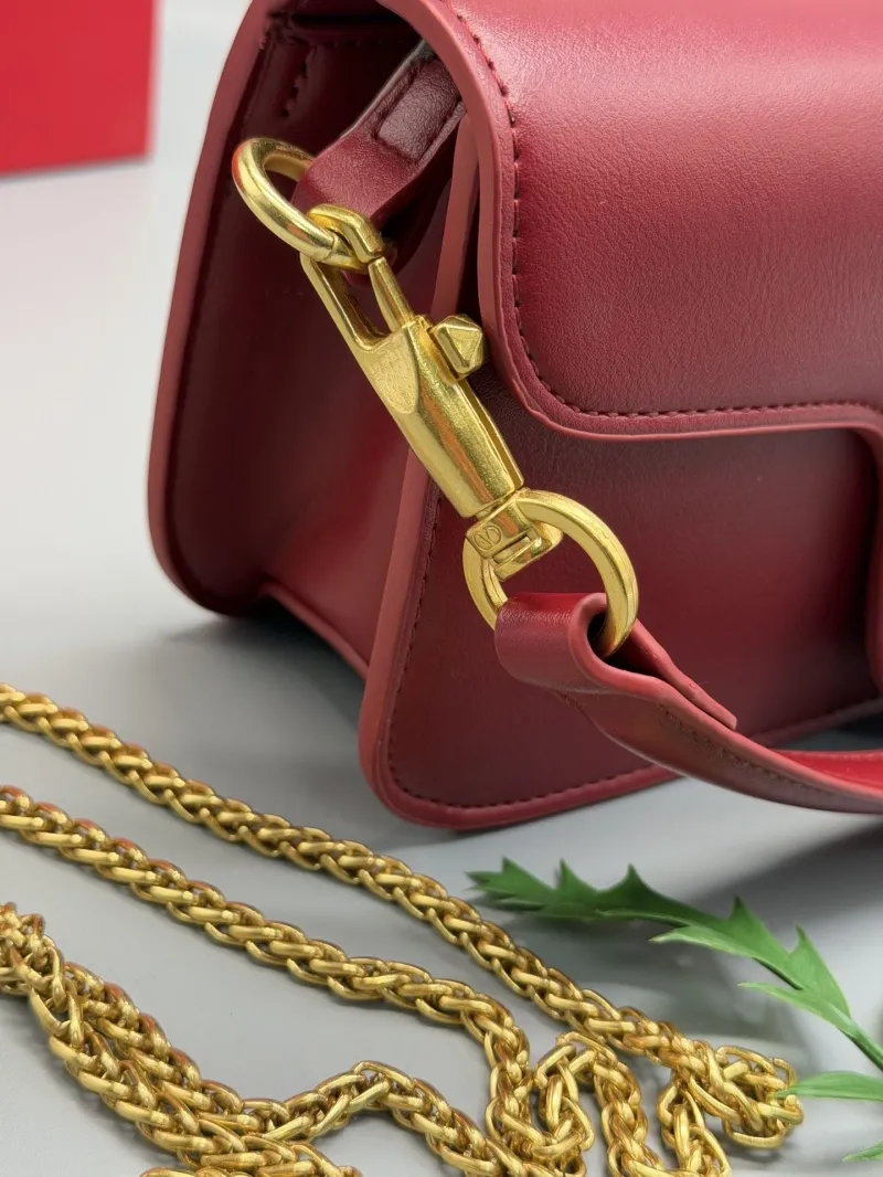 Valentino Red Leather Shoulder Satchel Bag - Image 5