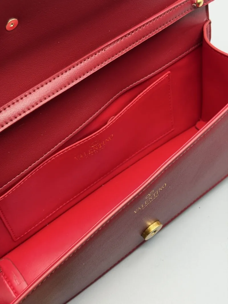 Valentino Red Leather Shoulder Satchel Bag - Image 8