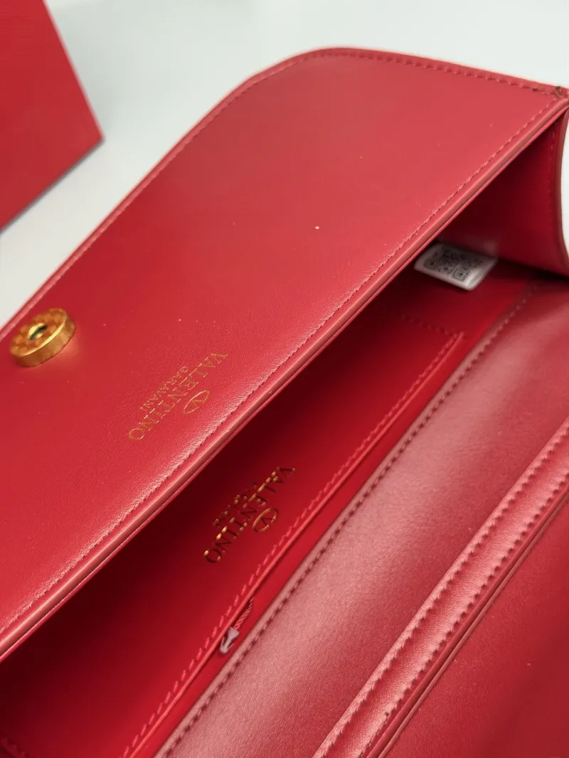 Valentino Red Leather Shoulder Satchel Bag - Image 9