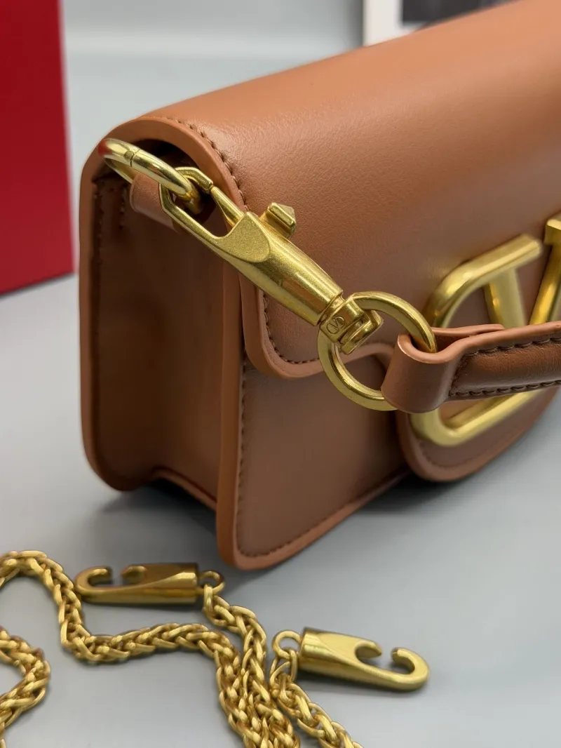 Valentino Brown Leather Crossbody Bag - Image 3