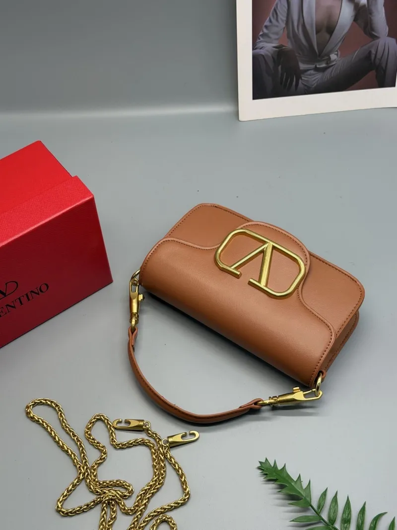 Valentino Brown Leather Crossbody Bag - Image 4