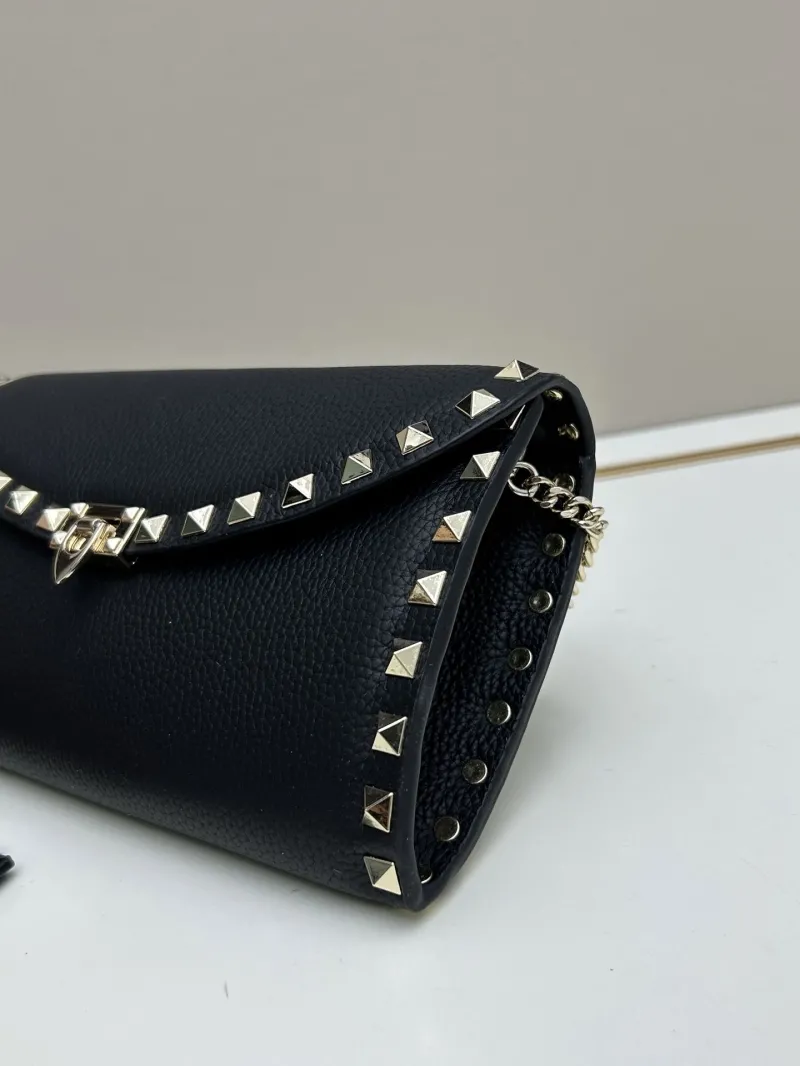 Valentino Black Rockstud Satchel Bag 0138 - Image 4