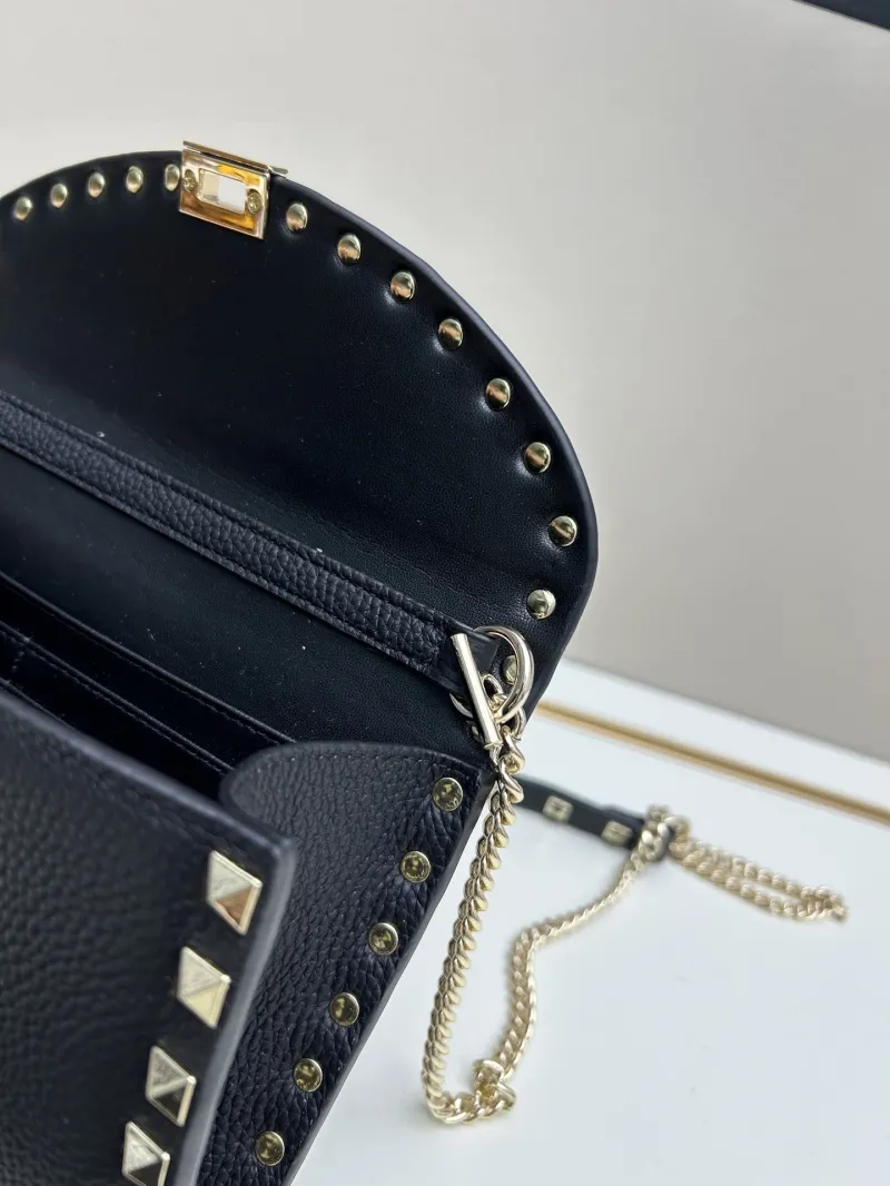 Valentino Black Rockstud Satchel Bag 0138 - Image 6