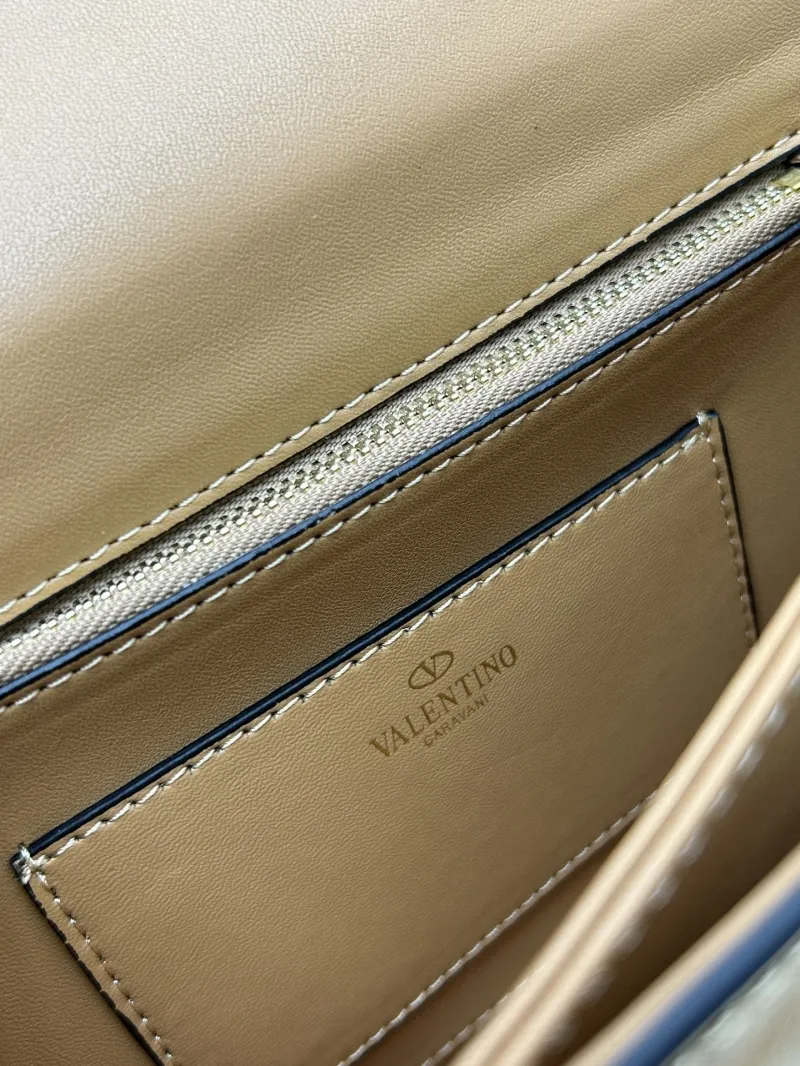 Valentino Tan Ostrich Leather Chain Satchel Bag 20261-2 - Image 8