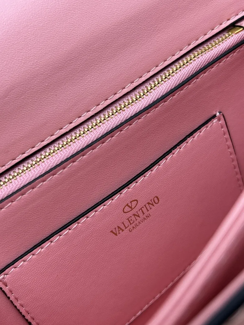 Valentino Pink Ostrich Leather Chain Satchel Bag 20261-2 - Image 8