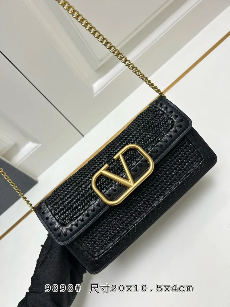Alternative view of Valentino Black Woven Crossbody Bag 9898