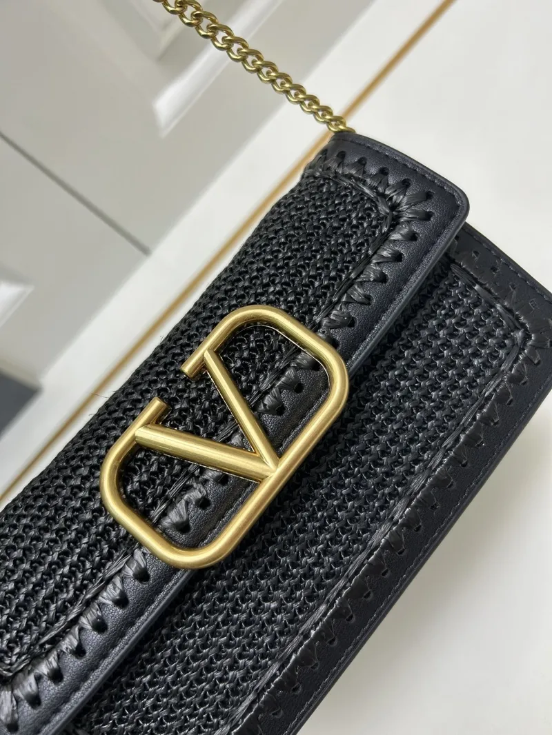 Valentino Black Woven Crossbody Bag 9898 - Image 3