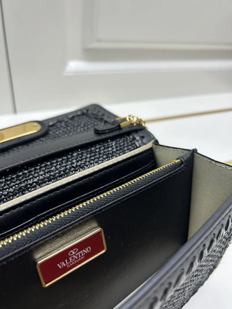 Valentino Black Woven Crossbody Bag 9898 - Image 9