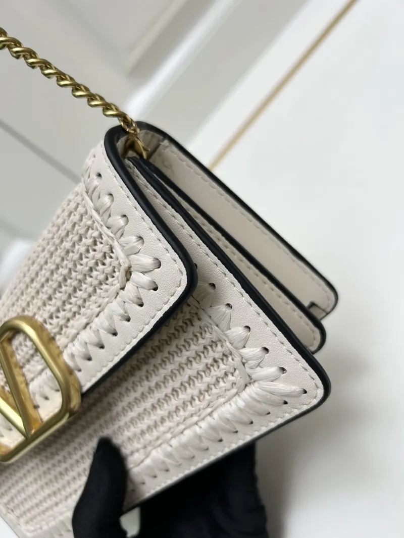 Valentino 9898 Cream Crossbody Satchel Bag - Image 5