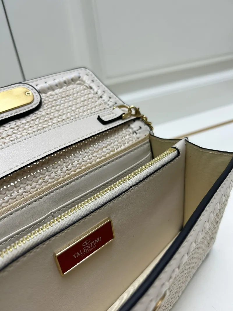 Valentino 9898 Cream Crossbody Satchel Bag - Image 9
