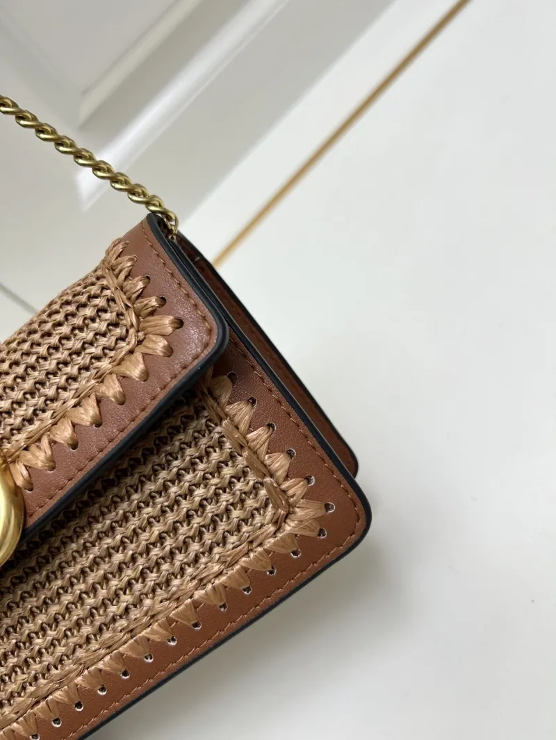 Valentino Brown Woven Chain Crossbody Bag 9898 - Image 4