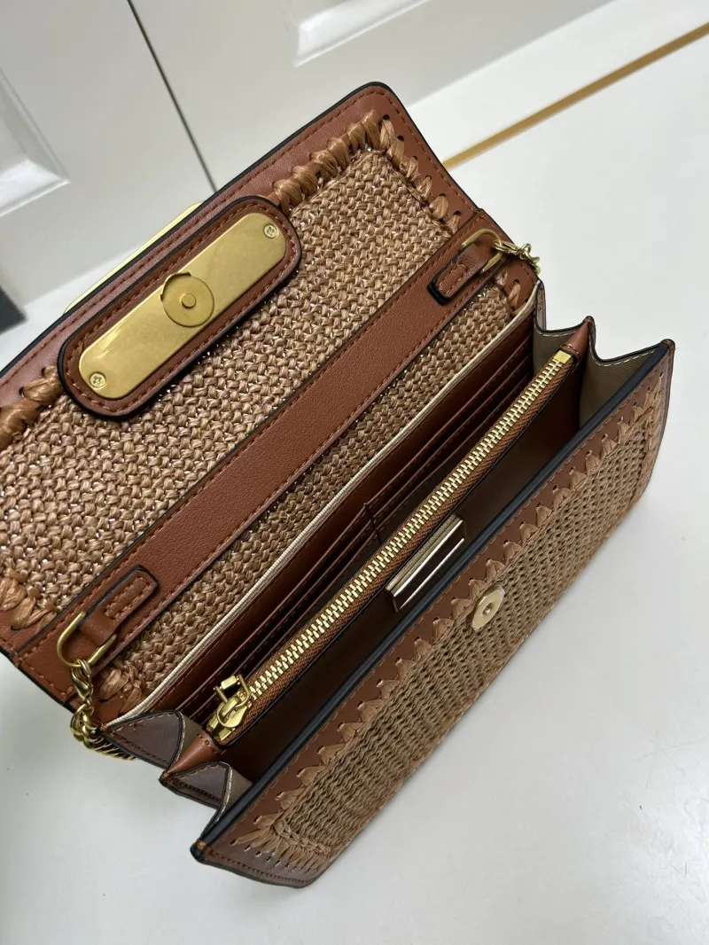 Valentino Brown Woven Chain Crossbody Bag 9898 - Image 8
