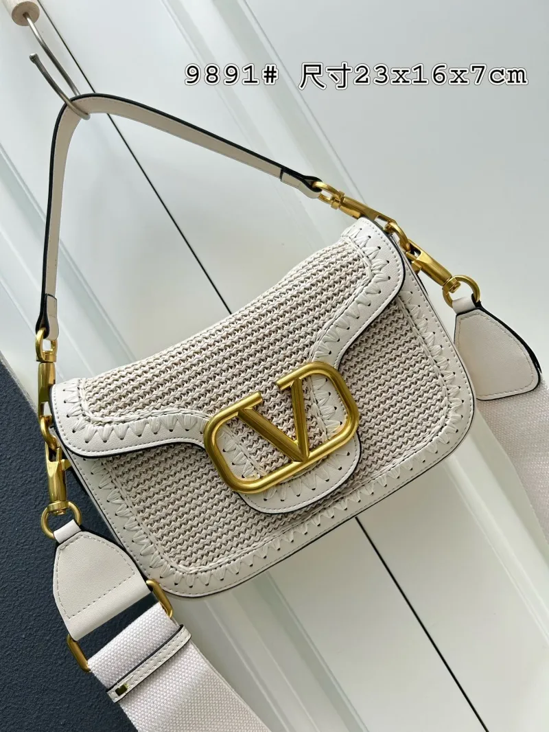 Alternative view of Valentino Woven Satchel Bag 9891 Off-White