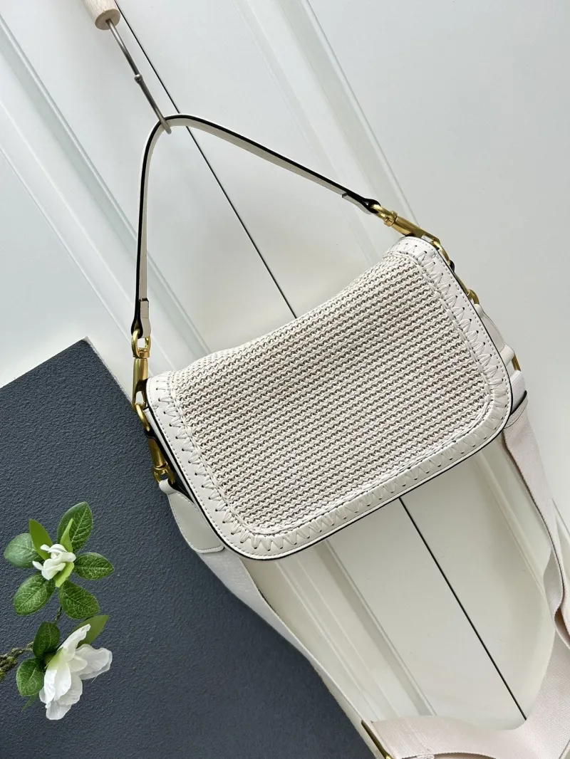 Valentino Woven Satchel Bag 9891 Off-White - Image 3
