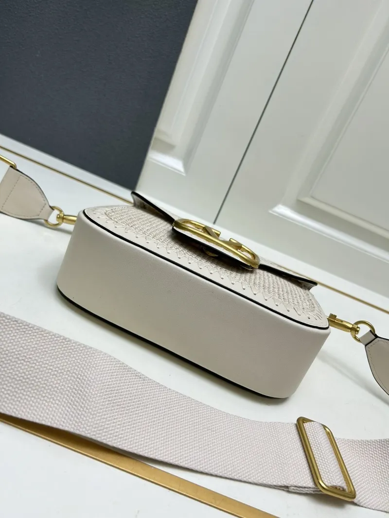 Valentino Woven Satchel Bag 9891 Off-White - Image 7