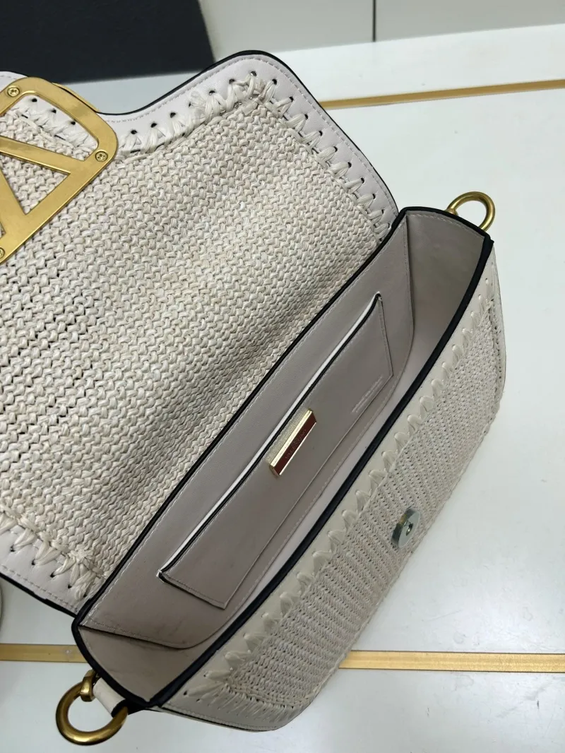 Valentino Woven Satchel Bag 9891 Off-White - Image 8
