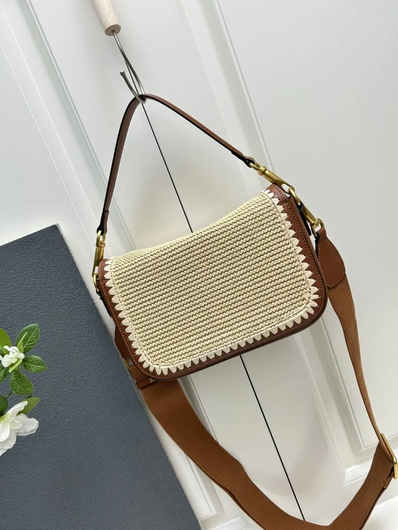 Valentino 9891 Beige Brown Woven Satchel Bag 23x16x7cm - Image 3