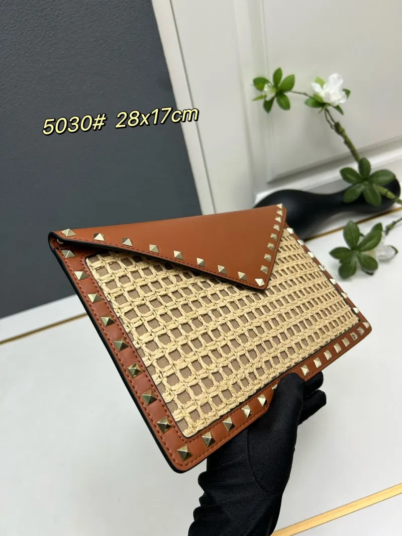 Alternative view of Valentino 5030 28x17cm Brown Beige Envelope Clutch Bag