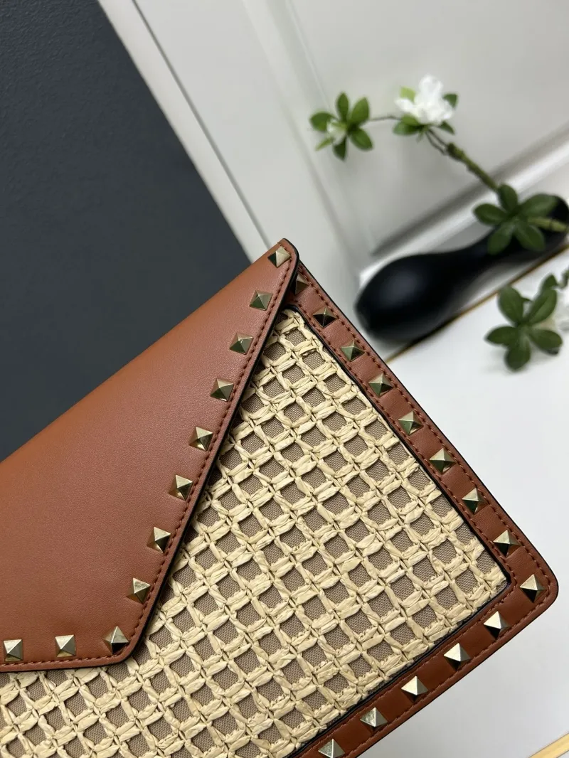 Valentino 5030 28x17cm Brown Beige Envelope Clutch Bag - Image 4