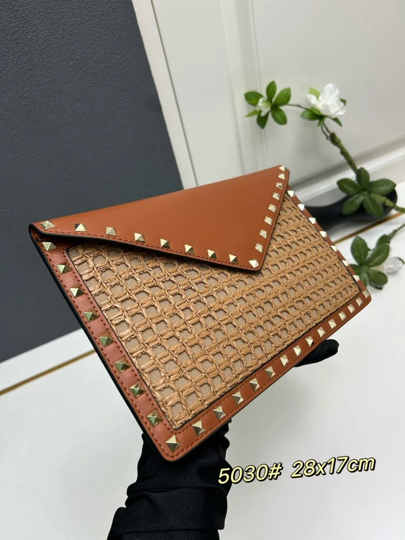 Alternative view of Valentino Brown Woven Clutch Bag 5030 28x17cm