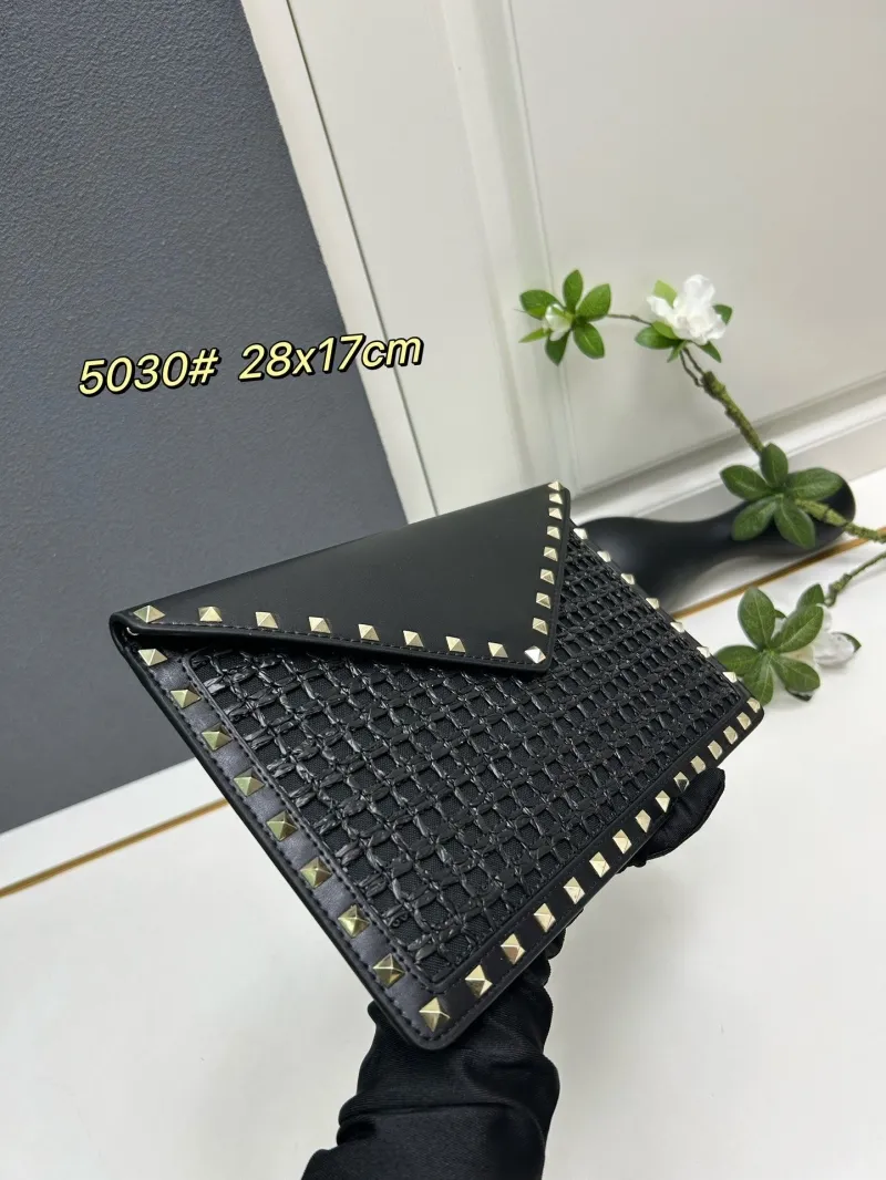 Alternative view of Valentino Black Studded Clutch Bag 5030 28x17cm