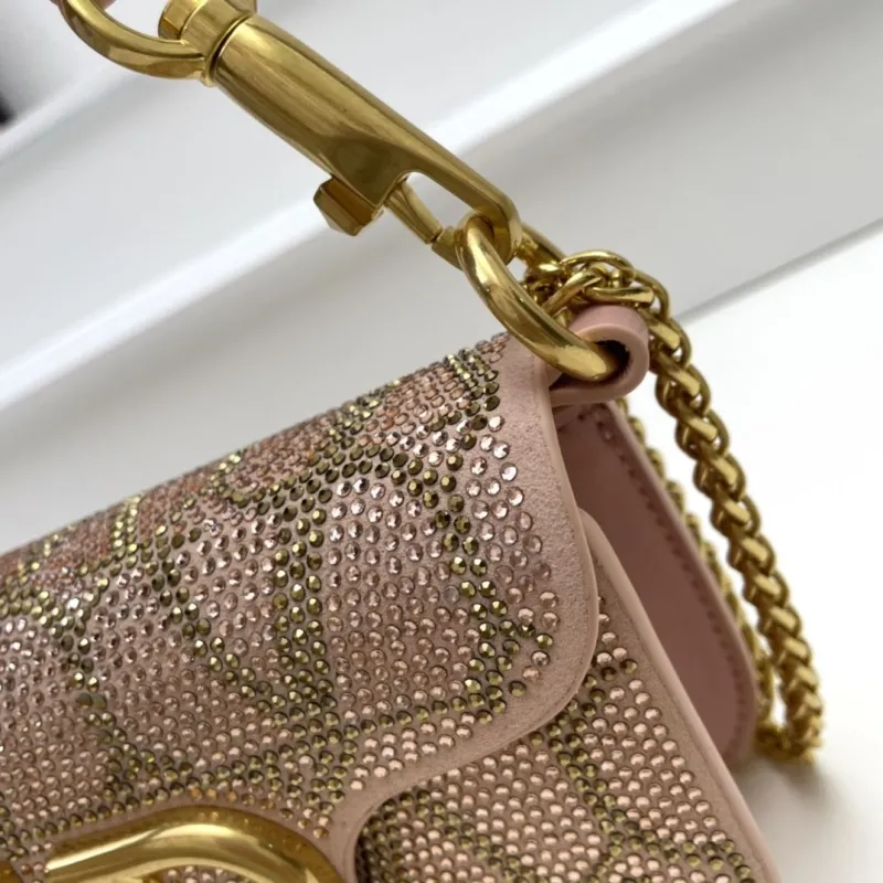 Valentino Pink Crystal Satchel Bag 27cm 3008 - Image 4