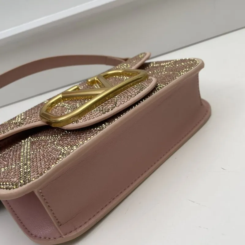 Valentino Pink Crystal Satchel Bag 27cm 3008 - Image 6