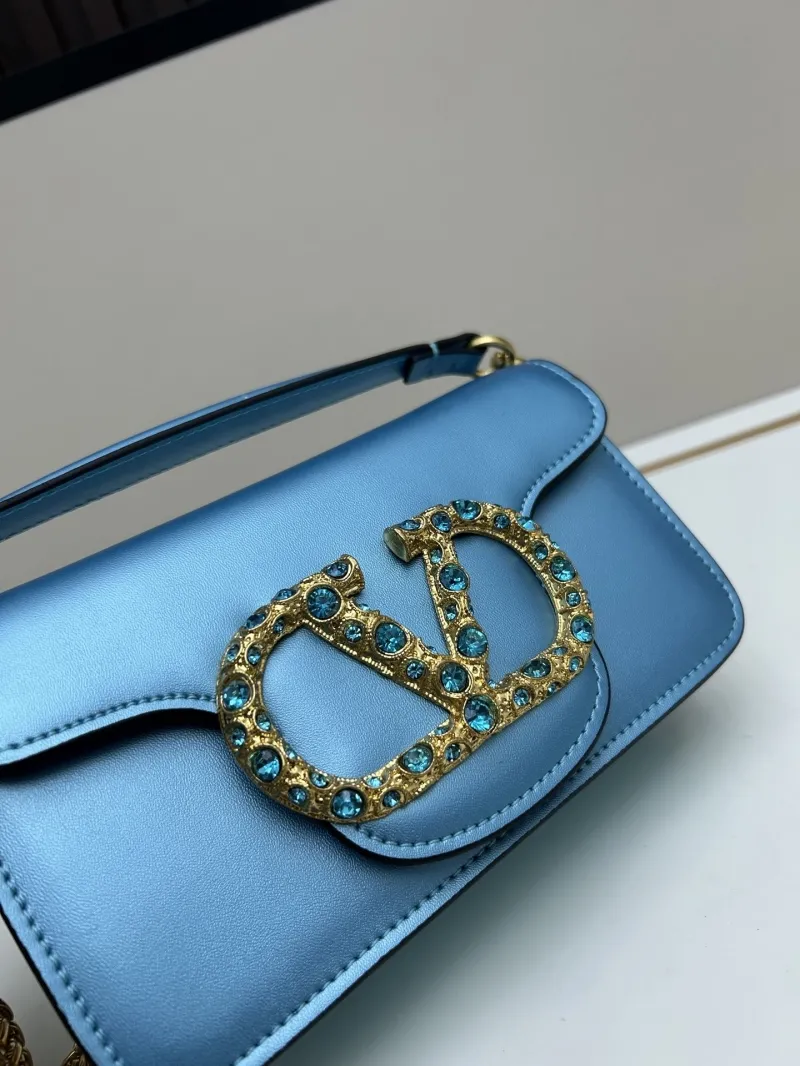 Valentino Blue Leather Crossbody Satchel Bag 20265 - Image 4