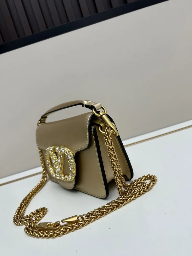 Alternative view of Valentino Gold Leather Chain Satchel Bag
