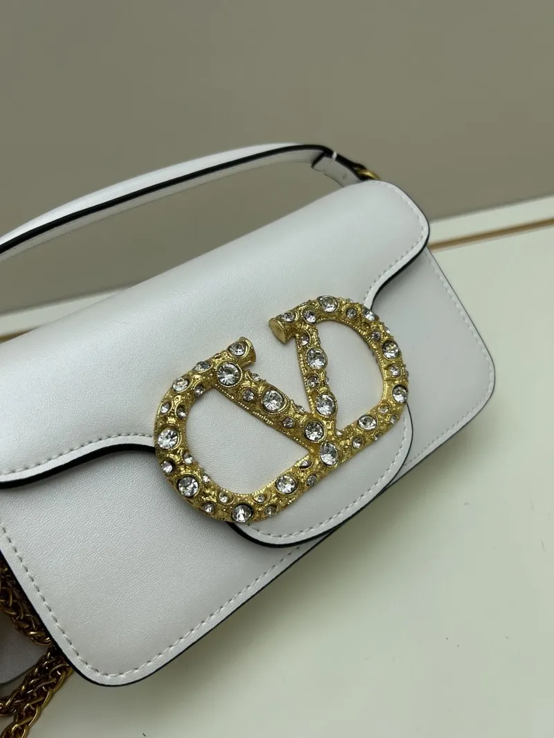 Valentino White Leather Chain Crossbody Bag - Image 4