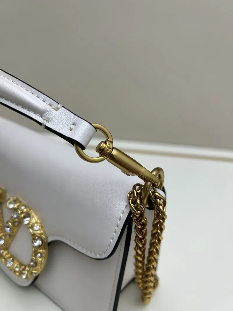 Valentino White Leather Chain Crossbody Bag - Image 5