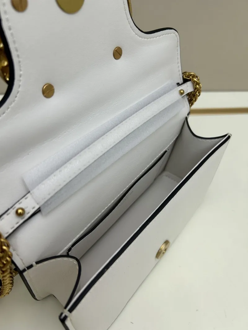 Valentino White Leather Chain Crossbody Bag - Image 7