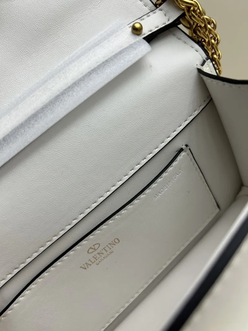 Valentino White Leather Chain Crossbody Bag - Image 8