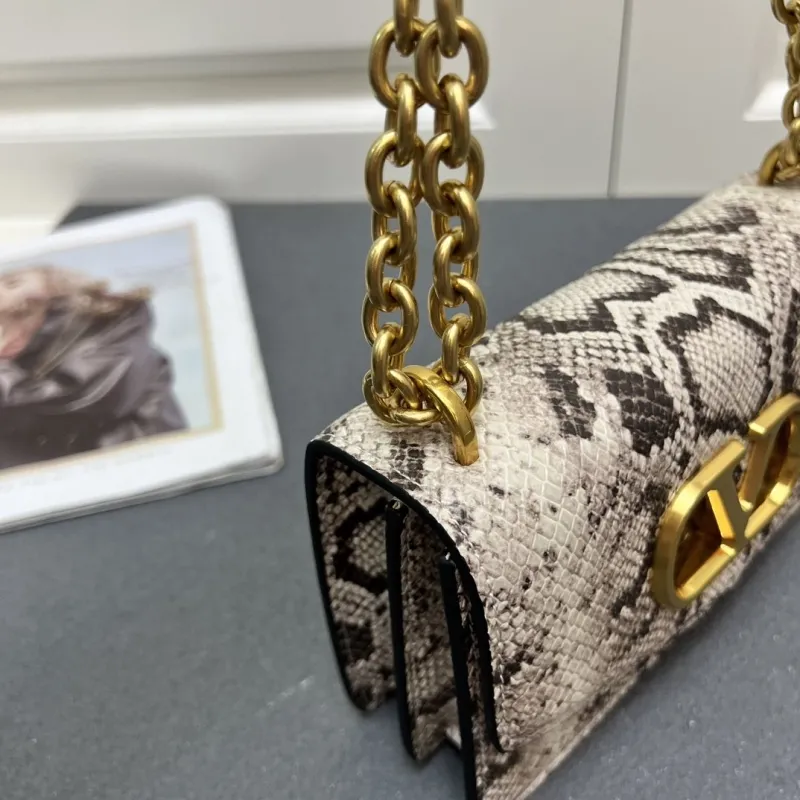 Valentino V2015 Small Snake Print Chain Satchel Bag - Image 5