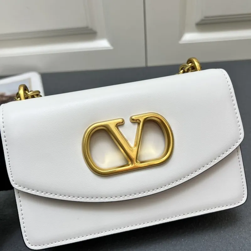 Valentino V2015 Small White Chain Crossbody Bag - Image 4