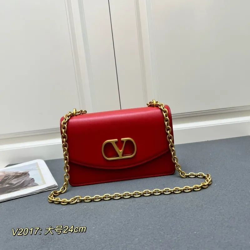 Valentino Red Large V2017 Chain Satchel Bag