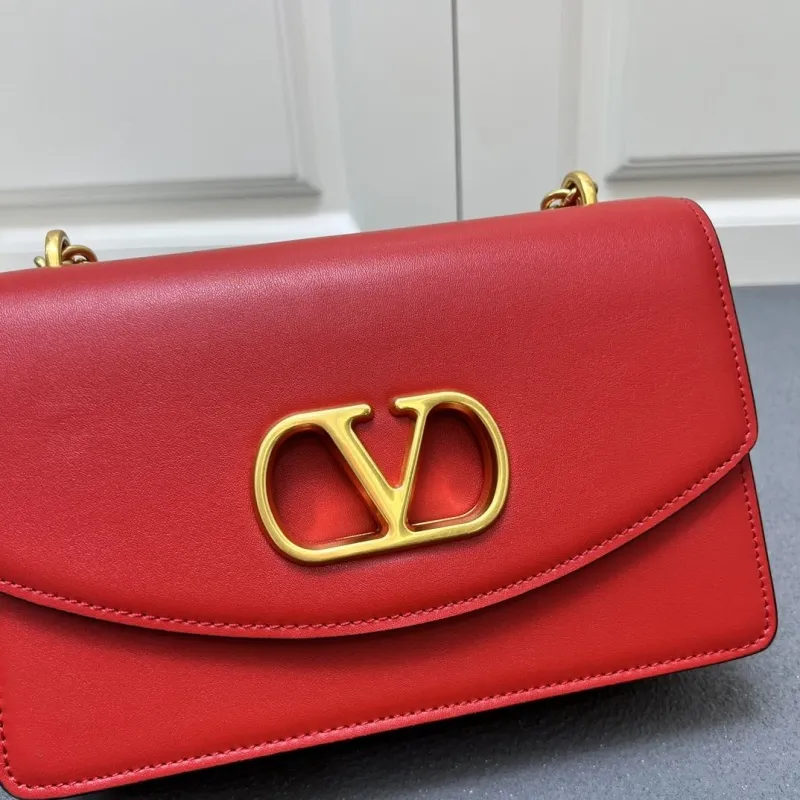 Valentino Red Large V2017 Chain Satchel Bag - Image 4