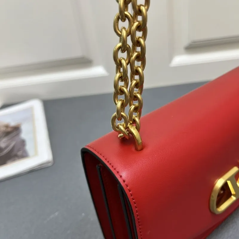 Valentino Red Large V2017 Chain Satchel Bag - Image 5