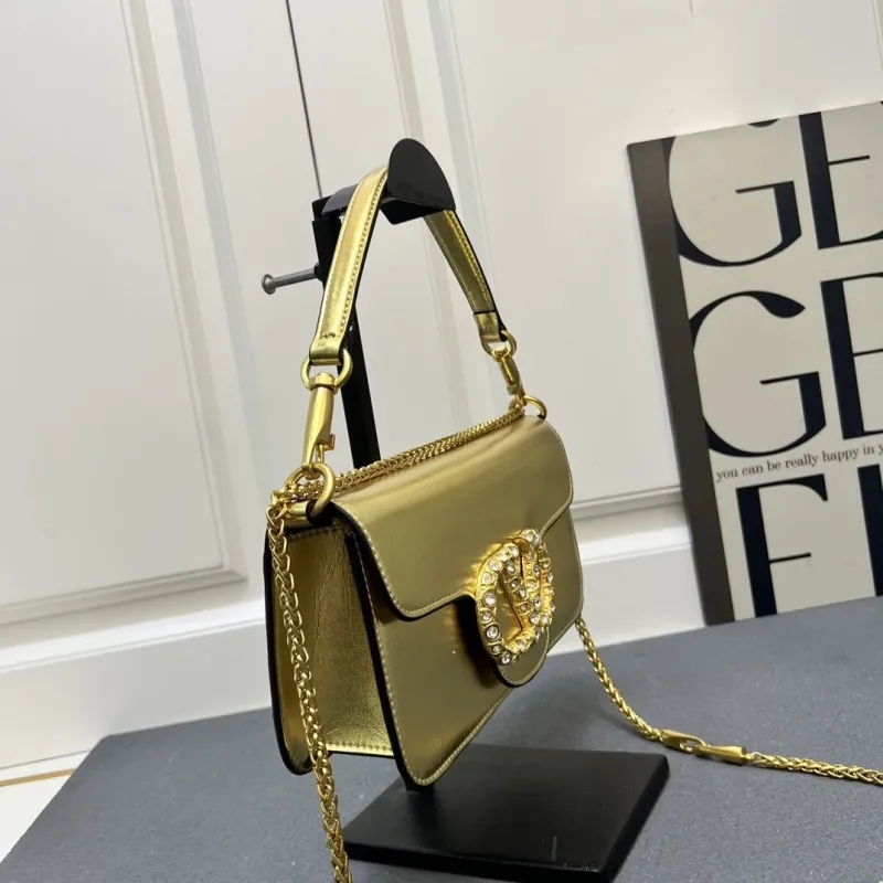 Valentino Garavani Gold Satchel Bag 5051 Large - Image 5