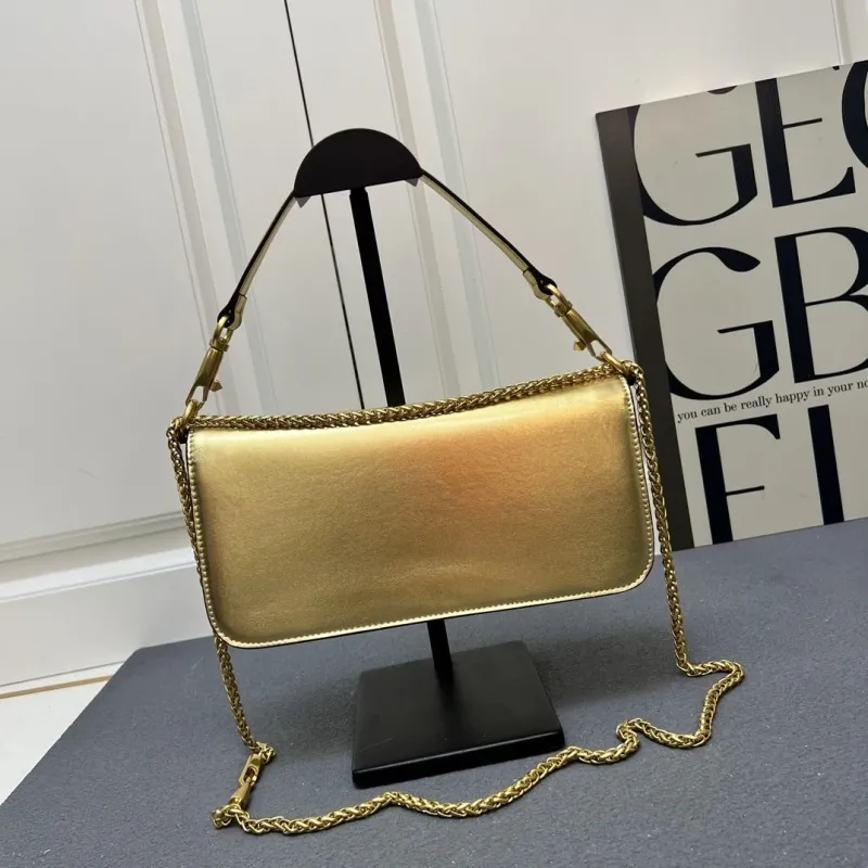 Valentino Garavani Gold Satchel Bag 5051 Large - Image 6
