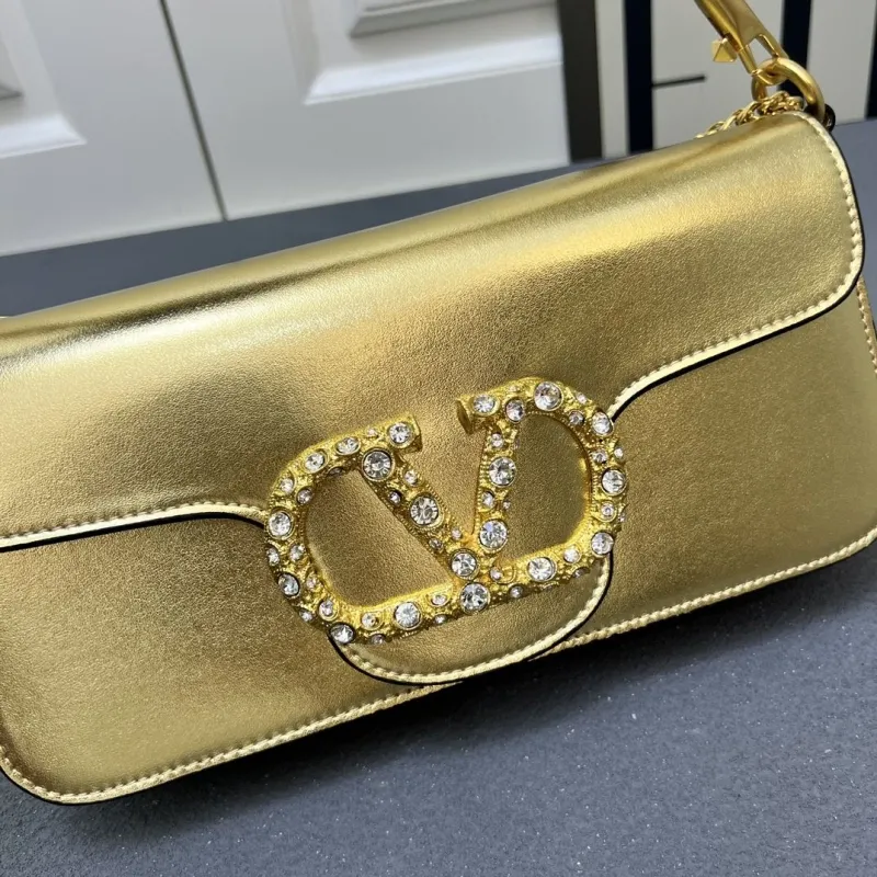 Valentino Garavani Gold Satchel Bag 5051 Large - Image 7
