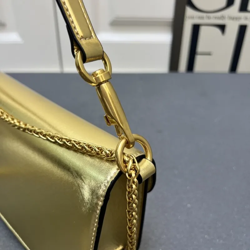 Valentino Garavani Gold Satchel Bag 5051 Large - Image 8