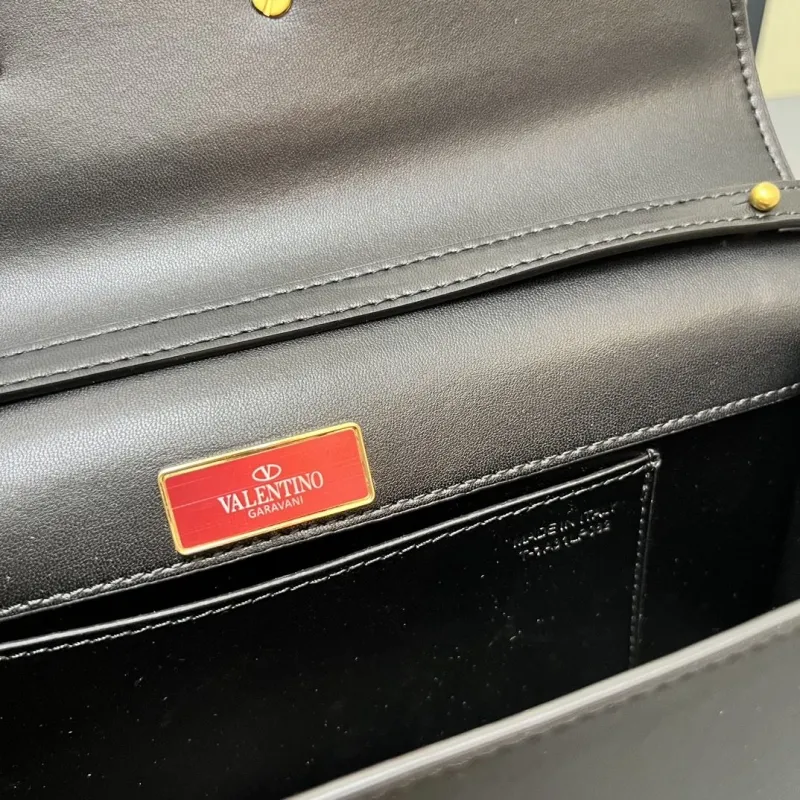 Alternative view of Valentino Black Leather Satchel Bag 5051 Large 27cm Small 20cm