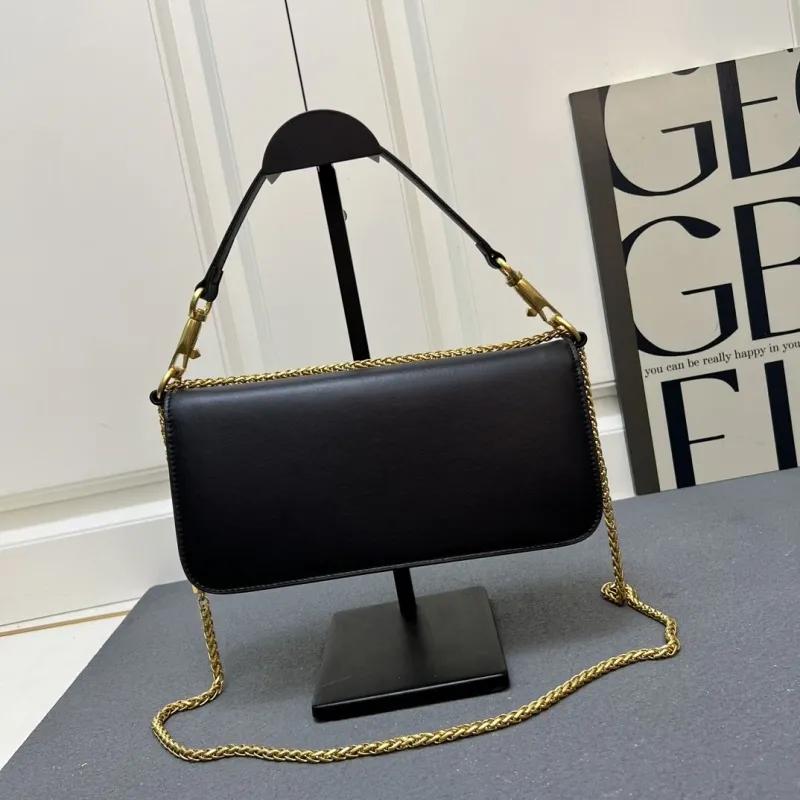 Valentino Black Leather Satchel Bag 5051 Large 27cm Small 20cm - Image 6