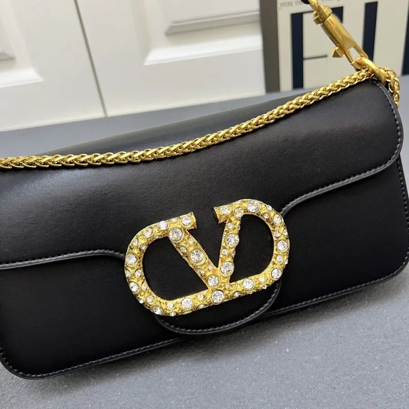 Valentino Black Leather Satchel Bag 5051 Large 27cm Small 20cm - Image 7