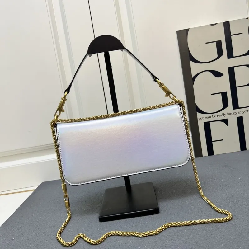 Valentino Iridescent Silver Satchel Bag 5051 Large Small - Image 6