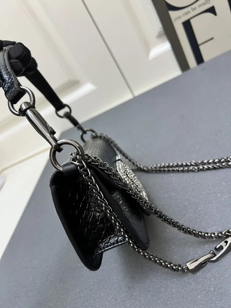Valentino Black Chain Satchel Bag 1V5052 Small Size - Image 4